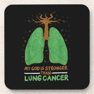 Porta-copo Meu Deus É Mais Forte Que O Cancer Pulmonar