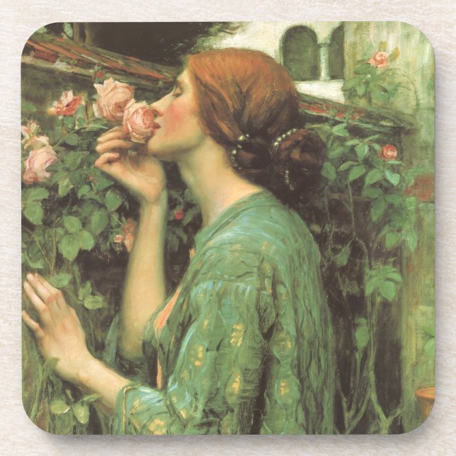 Porta-copo Meu Rosa doce, ou Alma do Rosa por Waterhouse (Frente)