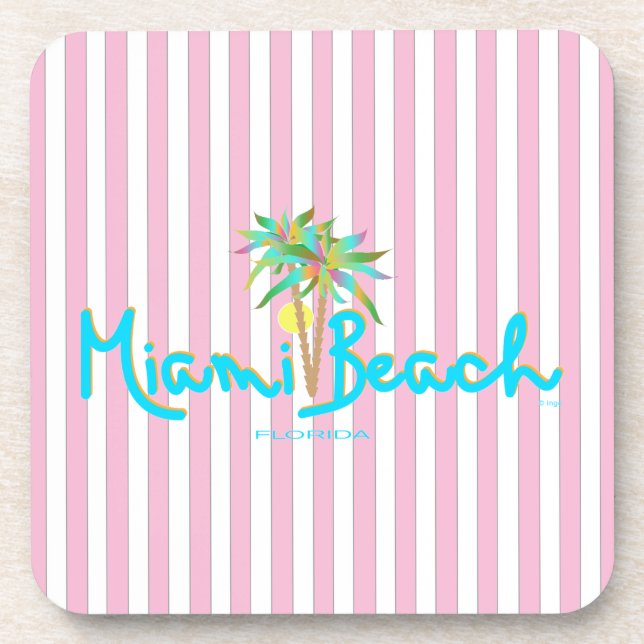 Porta-copo Miami Beach, Florida, eu te amo (Frente)