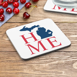 Porta-copo Michigan Home Red White Blue Custom City Heart
