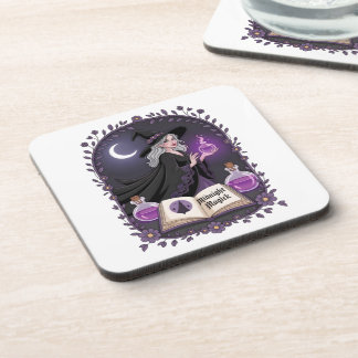 Porta-copo Midnight Magick Illustration of a Young Witch