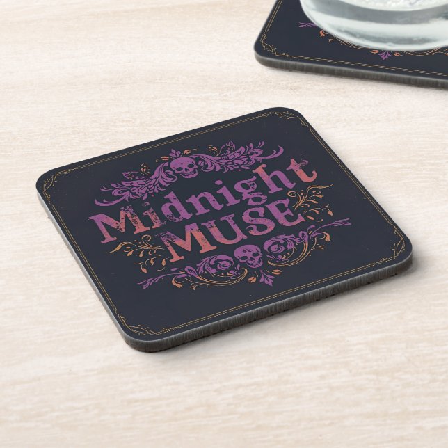 Porta-copo Midnight Muse Gothic Coaster Set | Velvet Chaos Co (Left Side)