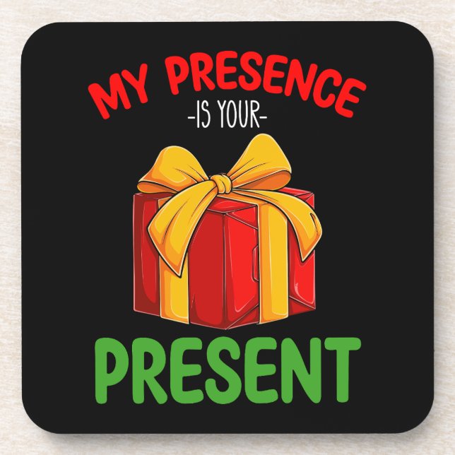 Porta-copo Minha Presença É o Seu Presente de Natal para a Fa (Frente)
