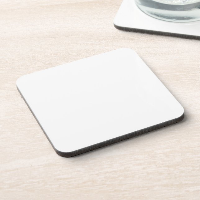 Porta-copo Minimalist Hard Plastic Coaster in White (Left Side)
