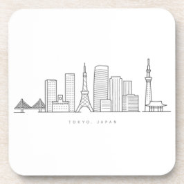 Porta-copo Minimalist Tokyo Skyline Illustration