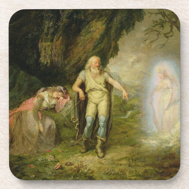 Porta-copo Miranda, Prospero e Ariel, "da tempestade" perto (Frente)
