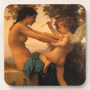 Porta-copo Moça defendendo-se de Cupido de Bouguereau