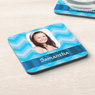 Porta-copo Modelo de foto personalizado do diafrão azul