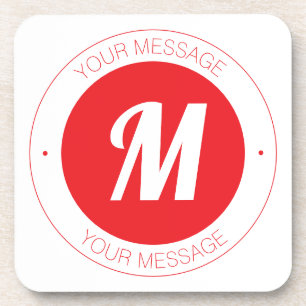Porta-copo Modelo de Monograma Personalizável e Texto Circula