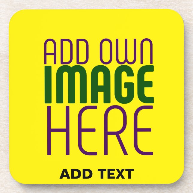 PORTA-COPO MODELO DE TEXTO DE IMAGEM AMARELO SIMPLES EDITÁVEL (Frente)