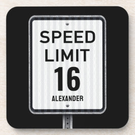 Porta-copo Modern 16th Birthday Speed Sign