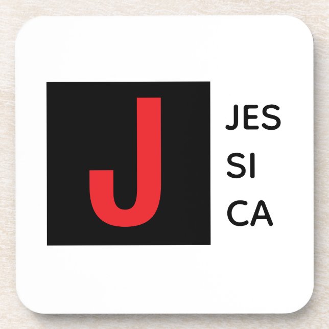 Porta-copo Modern Elegant Plain Professional Name Monogram (Frente)