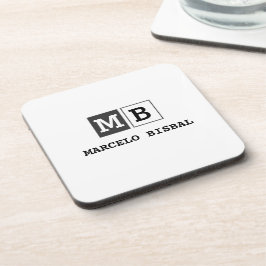 Porta-copo Modern Minimal Typography White Paper Square