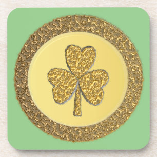 Porta-copo Moedas Douradas de Shamrock