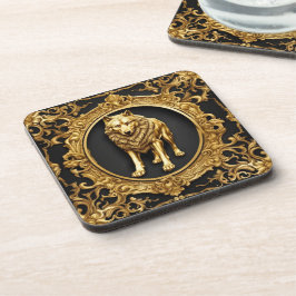 Porta-copo Moldura decorativa em preto-e-ouro