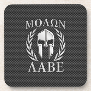 Porta-copo Molon Labe Chrome Style Spartan Armor Carbon Fibra