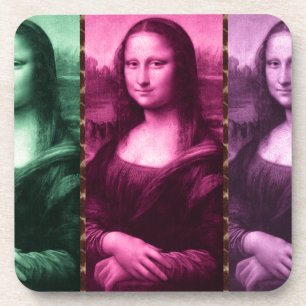 Porta-copo Mona Lisa Animal Imprime Púrpura Rosa Verde