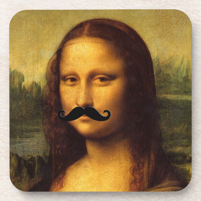 Porta-copo Mona Lisa Com bigode (Frente)