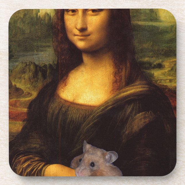 Porta-copo Mona Lisa Com Hamster (Frente)