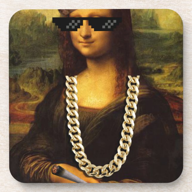 Porta-copo Mona Lisa Thug Life Art Life (Frente)