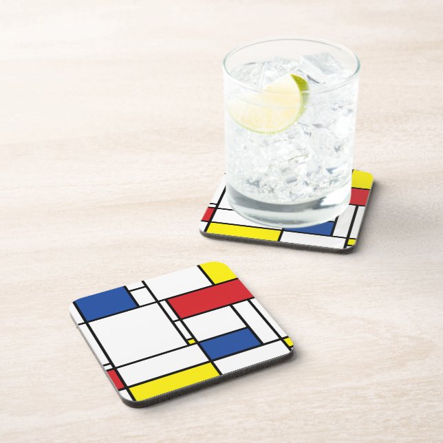 Porta-copo Mondrian Minimalist Geométrico De Stijl Modern Art (Lado Direito)