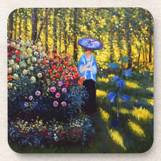Porta-copo Monet Woman com Parasol no Jardim (Frente)