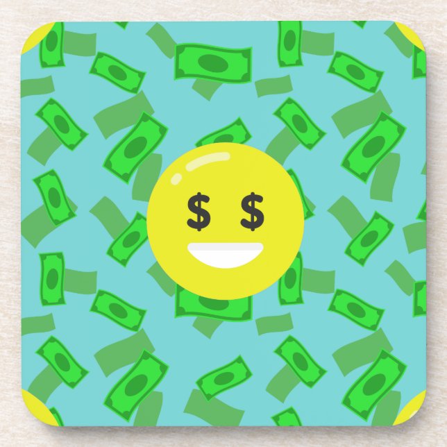 Porta-copo money eyed emoji (Frente)
