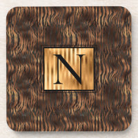 Monograma Animal Impressão Tigre Dourado Metálico 
