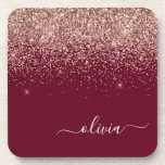 Porta-copo Monograma Brilhante de Lâmpada Cor-de-Lobra Dourad<br><div class="desc">Portas copos de papel do Monograma do Script de Leitura Rosa Brilhante e Rosa Dourada Blush. Isso faz a formatura perfeita,  aniversário,  casamento,  chá de panela,  aniversário,  chá de fraldas ou presente de festa de solteira para alguém que ama luxo de vidro e estilos quíticos.</div>