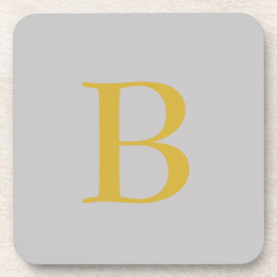 Porta-copo Monograma de Cor Dourada da Cinza Moderna Adiciona