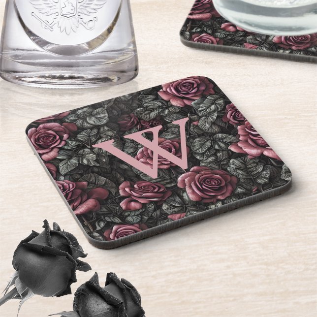 Porta-copo Monograma de Rosas Vintage (Criador carregado)