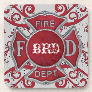 Porta-copo Monograma do costume do departamento dos bombeiros