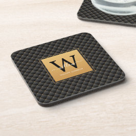 Porta-copo Monograma Dourado Elegante Moderno de Script Inici