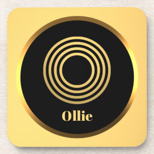 Porta-copo Monograma Dourado Personalizado - Letra O