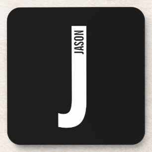 Porta-copo Monograma e Nome de Negrito Personalizado Moderno