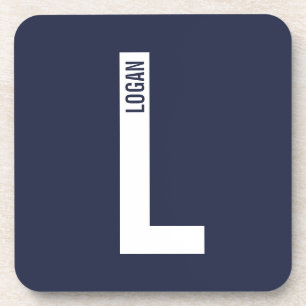 Porta-copo Monograma e Nome de Negrito Personalizado Moderno