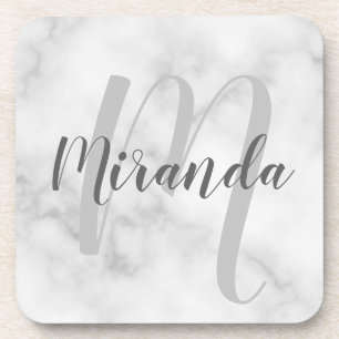 Porta-copo Monograma e Nome Personalizados de Script de Ângu