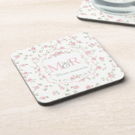 Porta-copo Monograma Floral Romântico | Casa de Campo Vintage