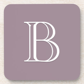 Porta-copo Monograma - Letra Elegante inicial, púrpura e bran