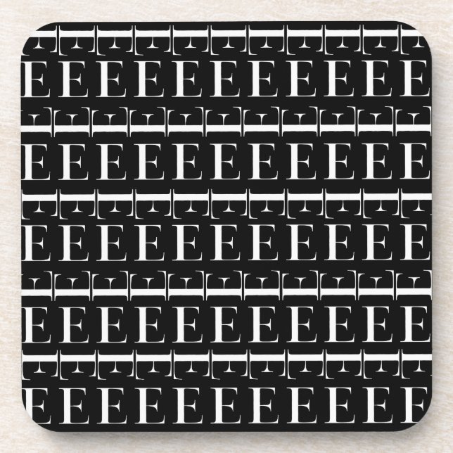 Porta-copo Monograma - Letra Inicial E (Frente)