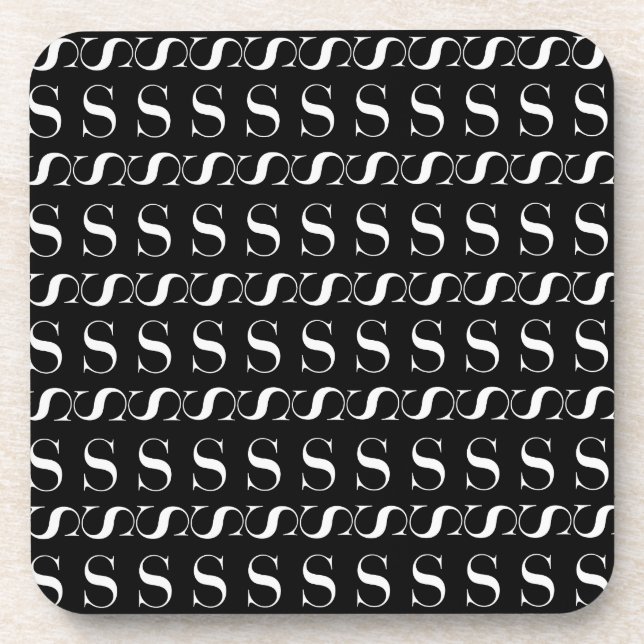 Porta-copo Monograma - Letra Inicial S, Escolher Cor de Fundo (Frente)