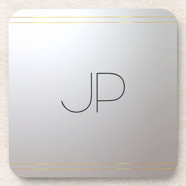 Porta-copo Monograma Modelo inicial prata Dourada (Frente)