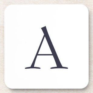 Porta-copo Monograma Moderno Simples Azul Inicial