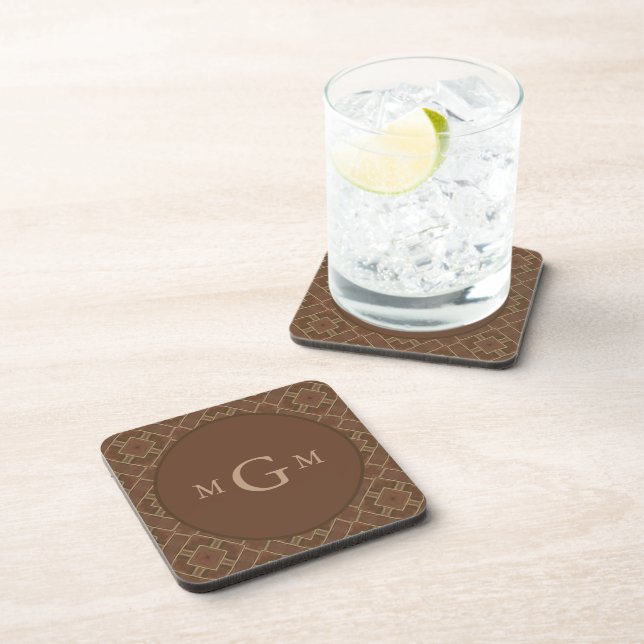 Porta-copo Monograma - Páscoa Geométrica de Bebidas Quadradas (Lado Direito)