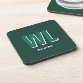 Porta-copo Monograma Personalizado Verde Esmeralda Minimalist