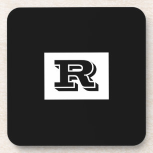 Porta-copo Monograma preto esboçado grande, preto