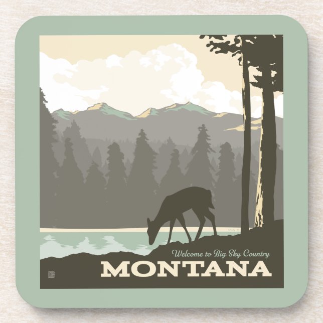 Porta-copo Montana | Bem-vindo ao Big Sky Country (Frente)