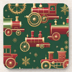 Porta-copo montanha-russa de locomotiva steampunk de natal