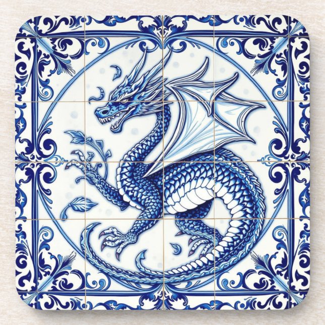Porta-copo montanha-russa do dragão da lua safira (Frente)