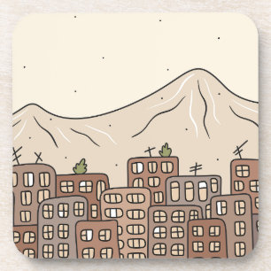 Porta-copo Montanhas e cidade